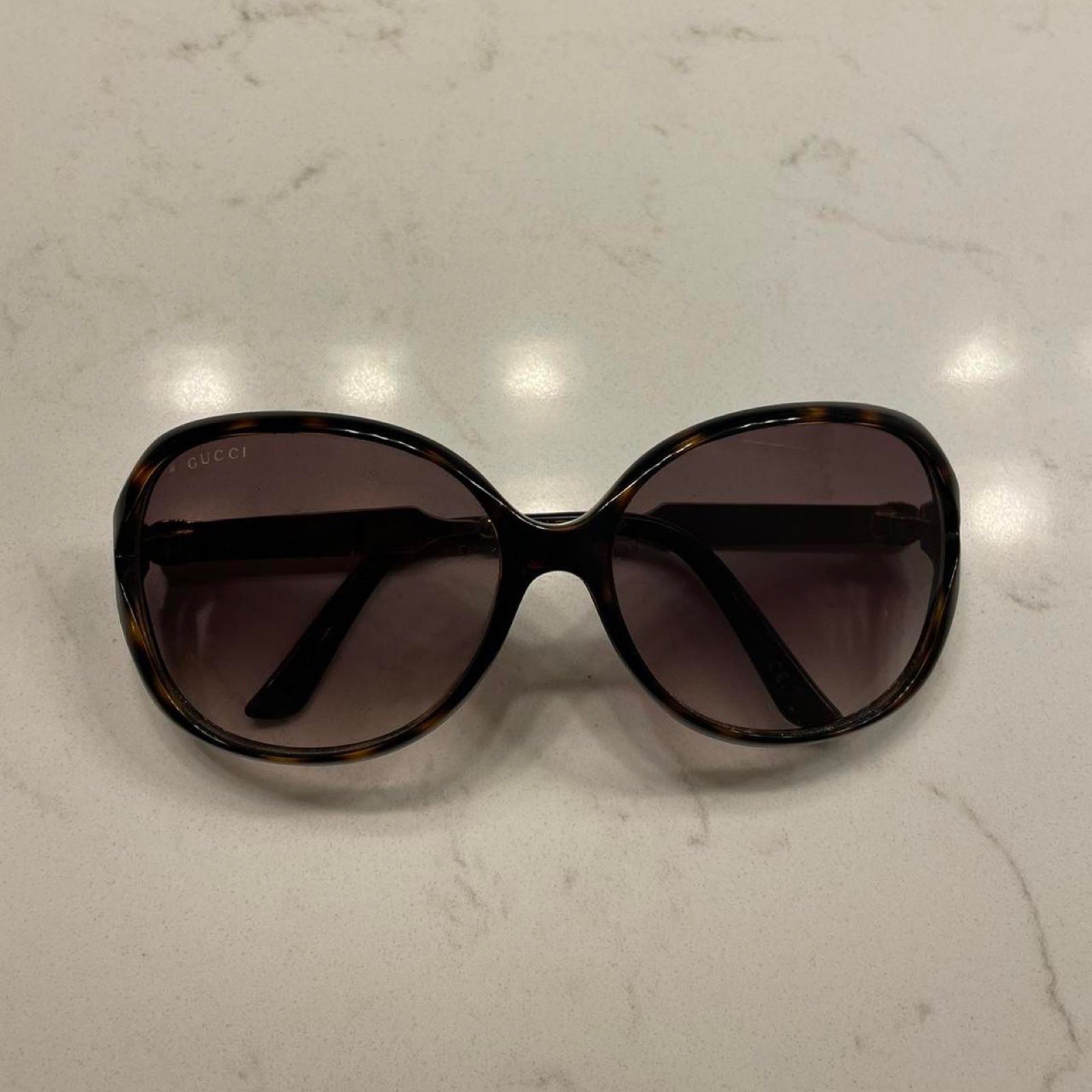 Oversized high quality gradient tortoise shell Gucci sunglasses