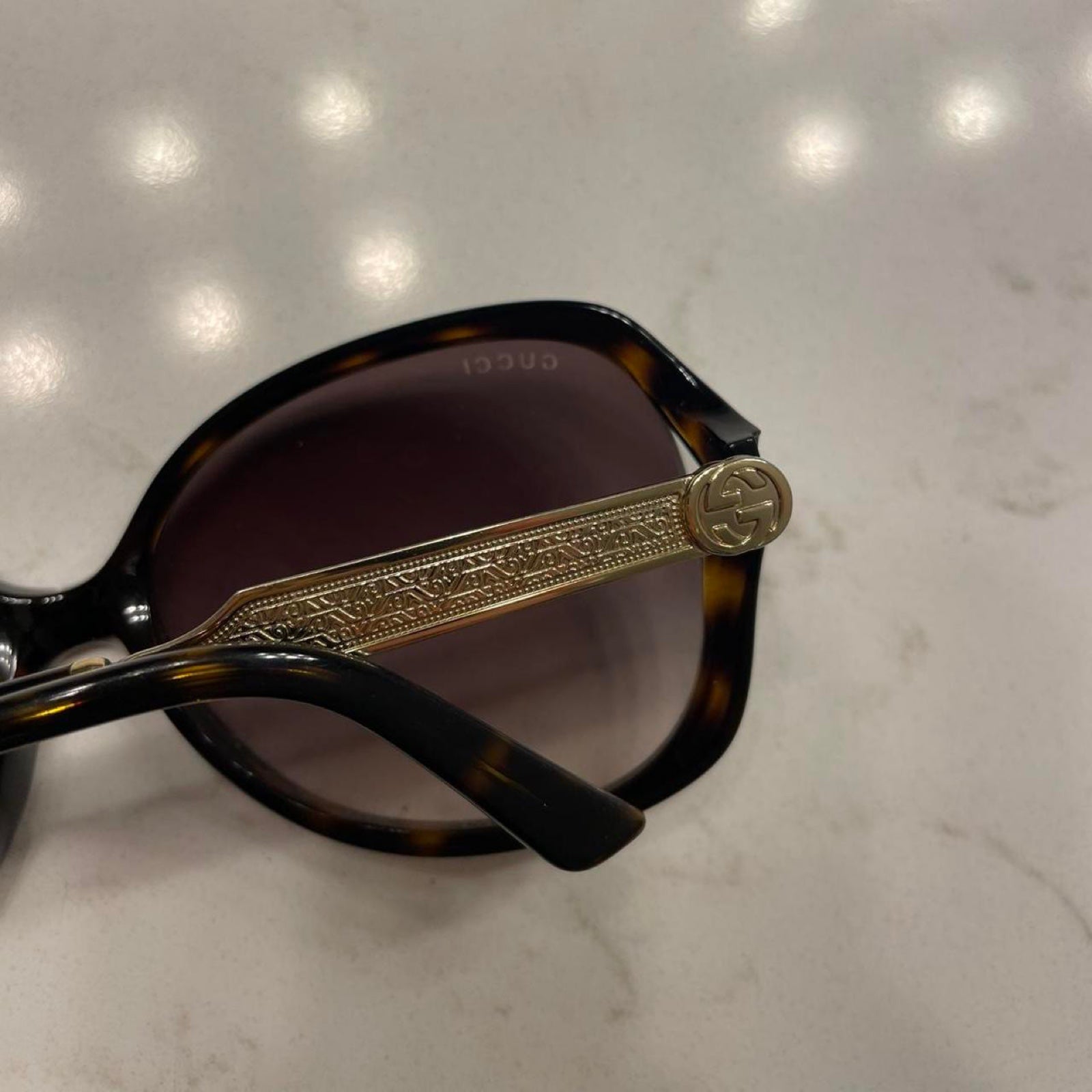 Oversized high quality gradient tortoise shell Gucci sunglasses