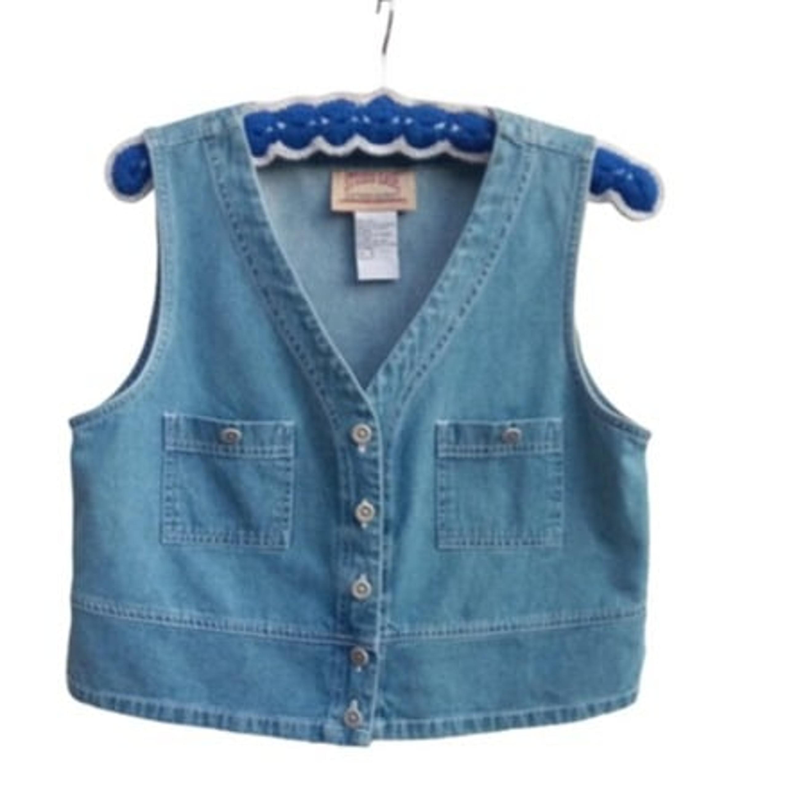 Studio Ease Clothing Co chambray denim vest sz 8 (0095)