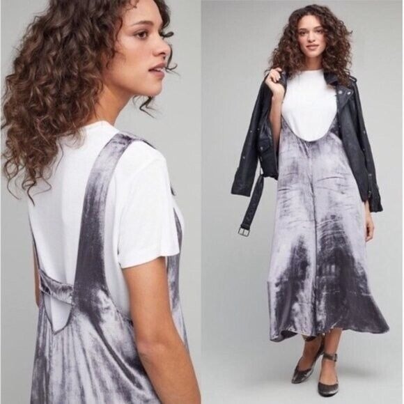 Maeve Anthropologie NWT Monique Wide Leg Crushed Velvet Suspender Jumpsuit Small