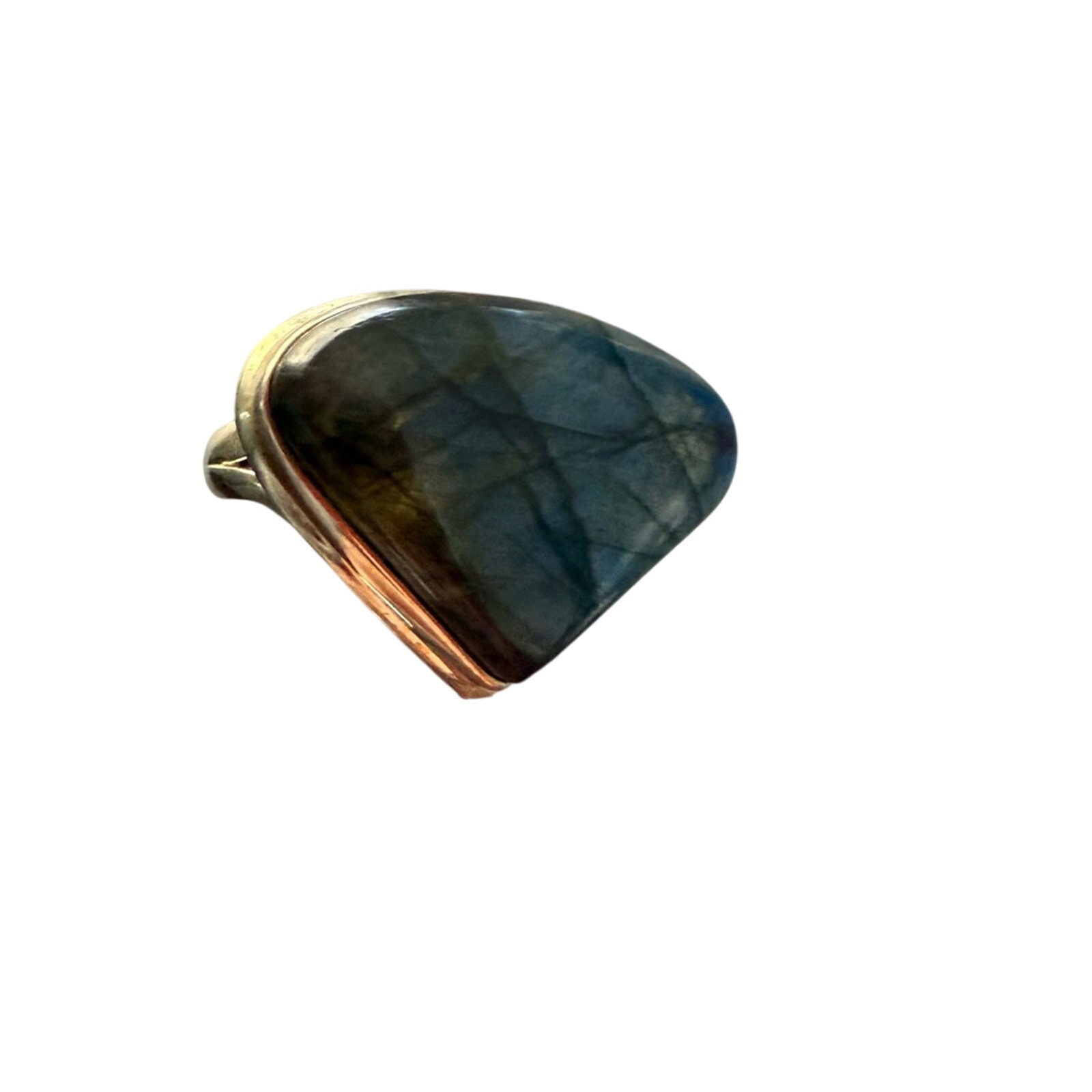 925 Sterling Silver Labradorite Stone Ring Size 8.75