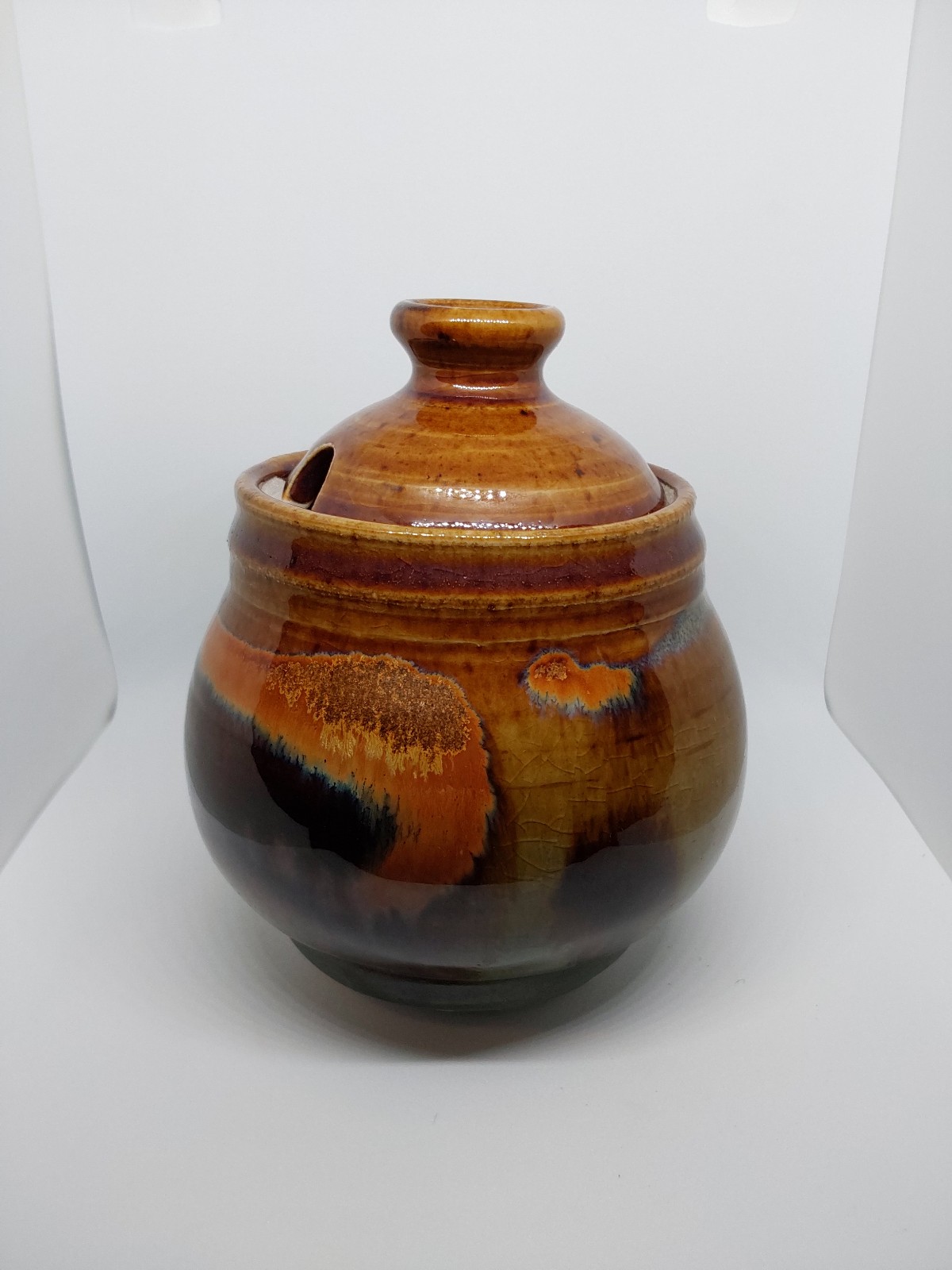 Vintage Pottery Pot with Lid