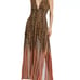 Ramy Brook Alvina Leopard Chiffon Plunge Maxi Dress