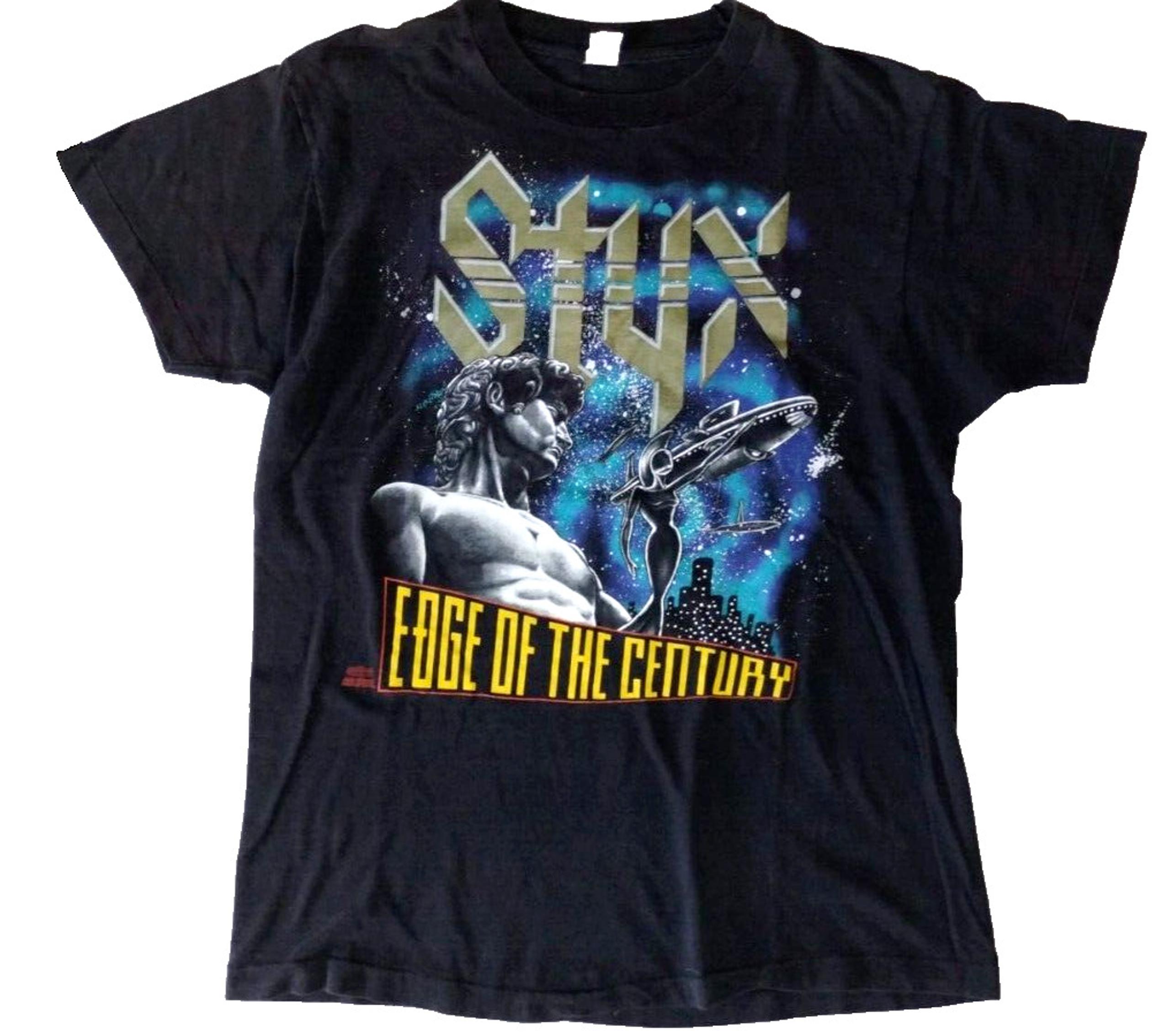 Vintage faded 1991 STYX Edge Of The Century tour T-shirt Single Stitch USA XL