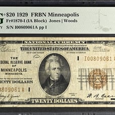 1929 Series 20 Minneapolis Federal Reserve Bank Note PMG Very Fine 20