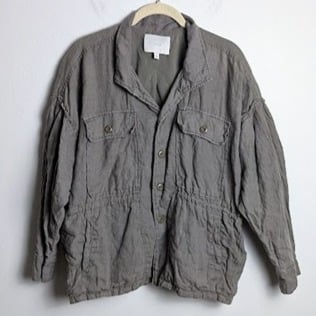 Joie Fatigue Kendora Linen Jacket Lightweight Military Utility Green Small S