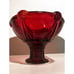 Anchor Hocking Pair Oyster & Pearl Ruby Red Depression Glass Candle Stick Holder
