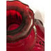 Anchor Hocking Pair Oyster & Pearl Ruby Red Depression Glass Candle Stick Holder
