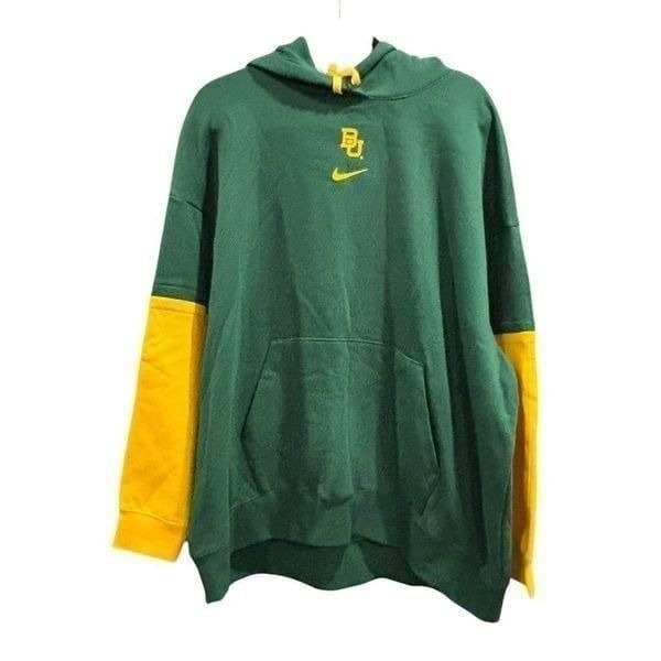 Nike Baylor Bears Men's XL Green & Yellow Pullover Hoodie
