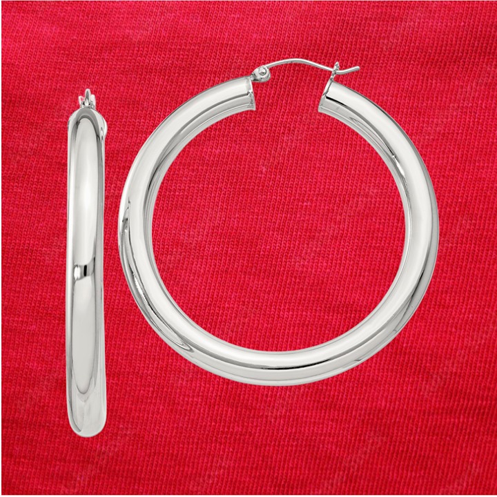 Sterling Silver 5mm Round Hoop Earrings