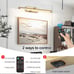 Picture Lights Battery Operated with Remote, Rechargeable (Golden, 12‘’)