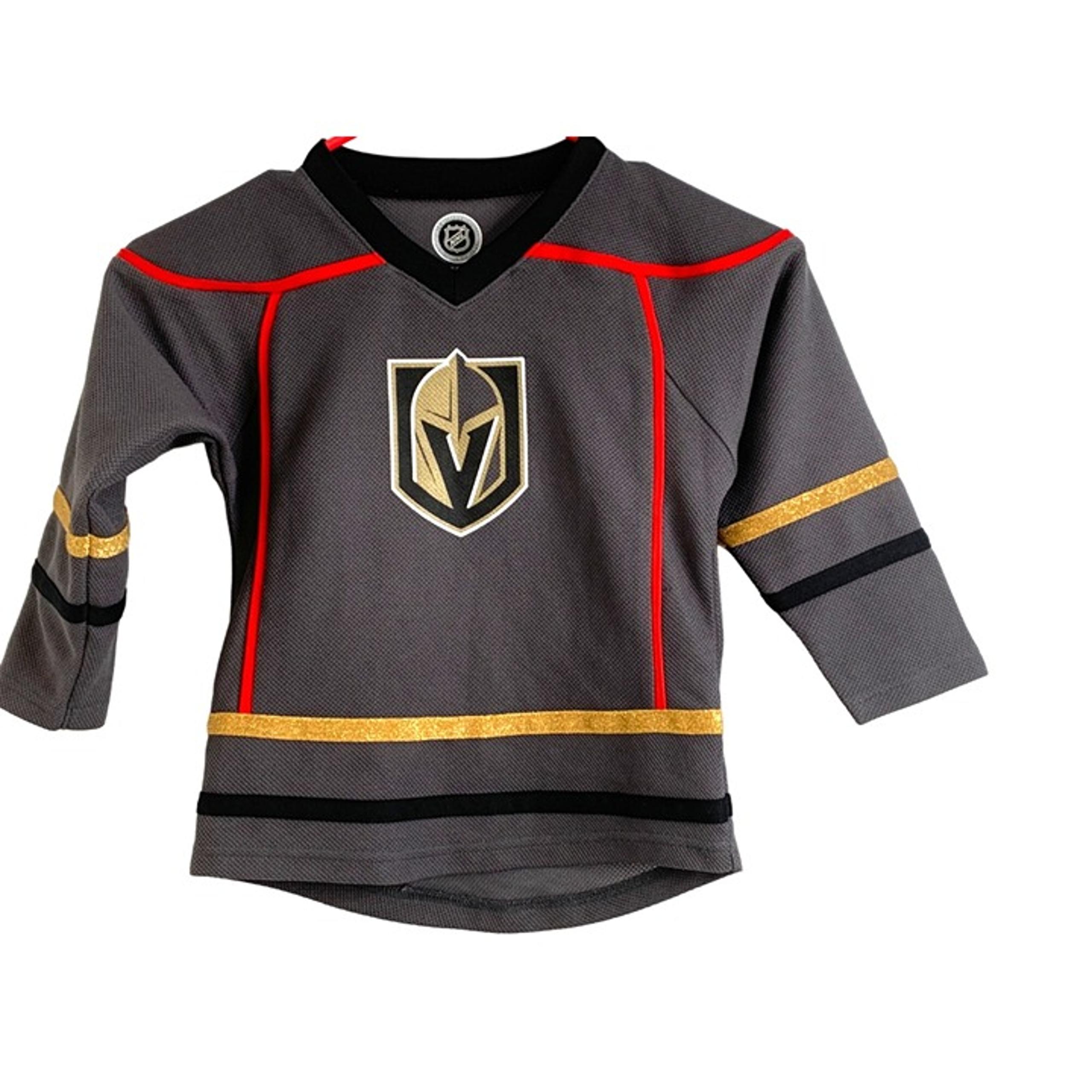 NHL Vegas Golden Knights Youth Size 3T Kids Jersey Gray EUC Gold Metalic 7080