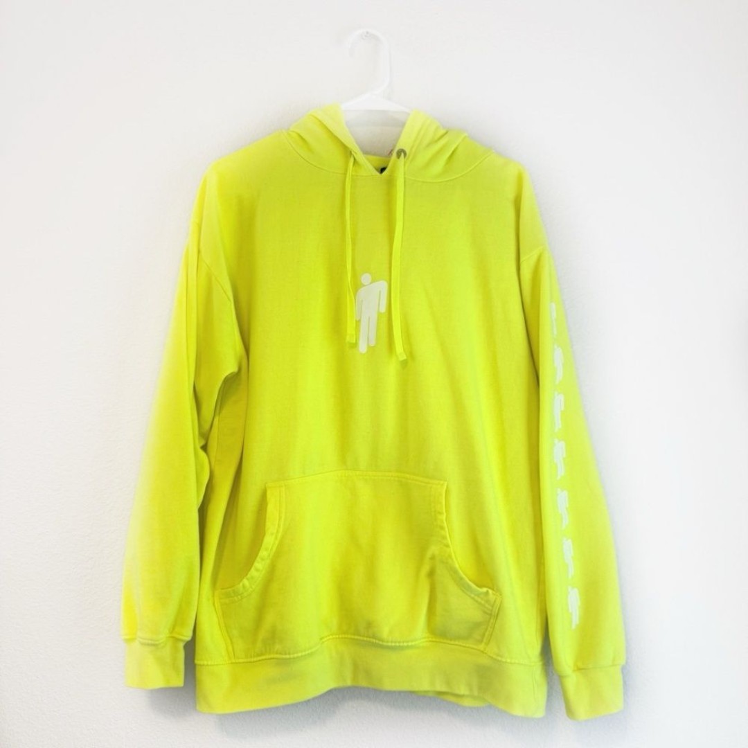 Billie Eilish Blohsh Hoodie Sweatshirt in Neon Yellow Medium