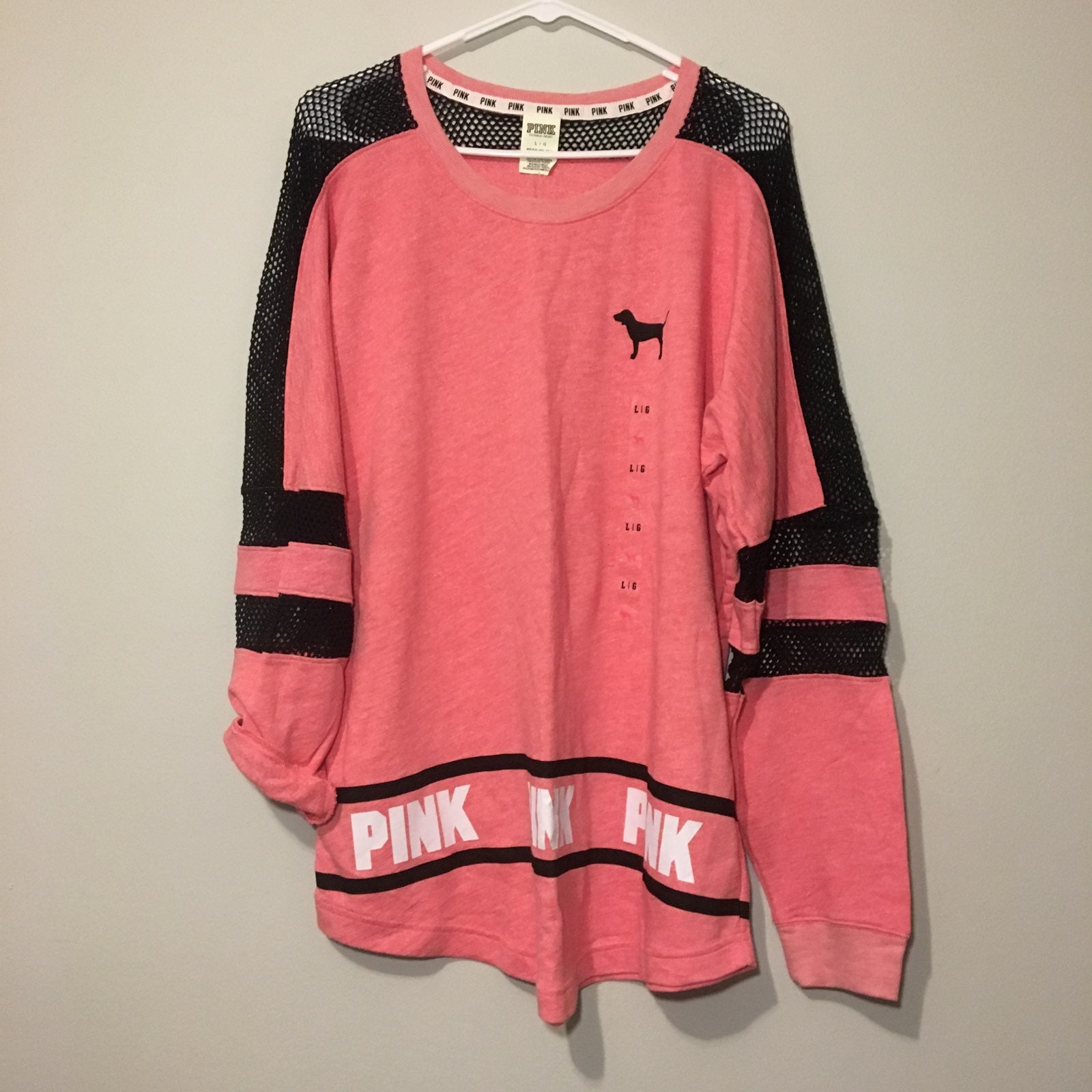 VS PINK beach varsity fishnet pullover