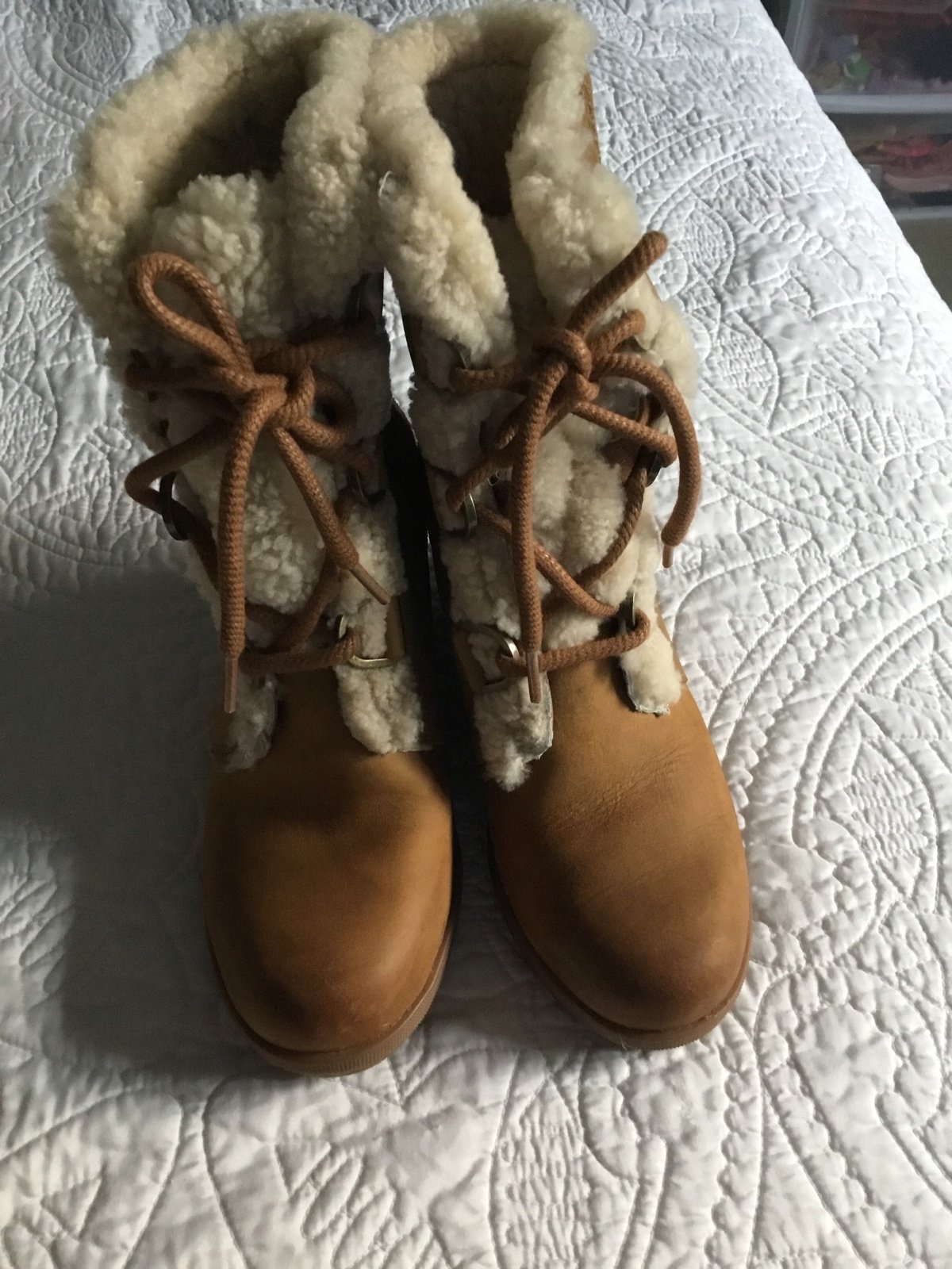 Sorel women’s Joan of arctic wedges II lace cozy boot size 8.5