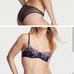 3 PC Dream Angels Bejeweled garter, cheekini panty & shine strap push up bra