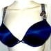 3 PC Dream Angels Bejeweled garter, cheekini panty & shine strap push up bra
