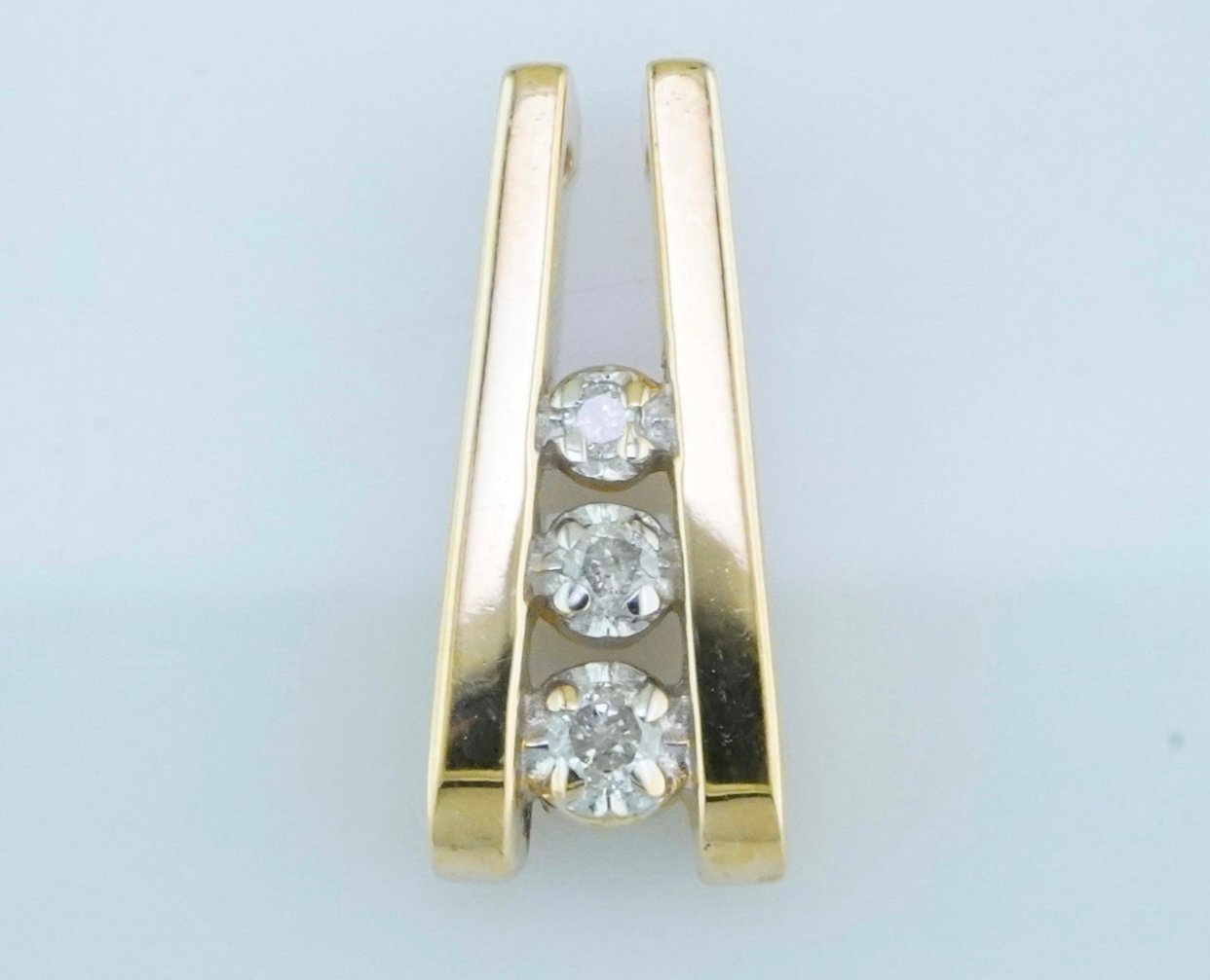 10k yellow gold natural diamond slide pendant
