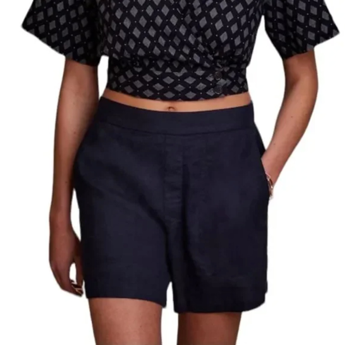 Banana Republic High Rise Linen Blend Easy Shorts Size Large NEW Coastal Beach