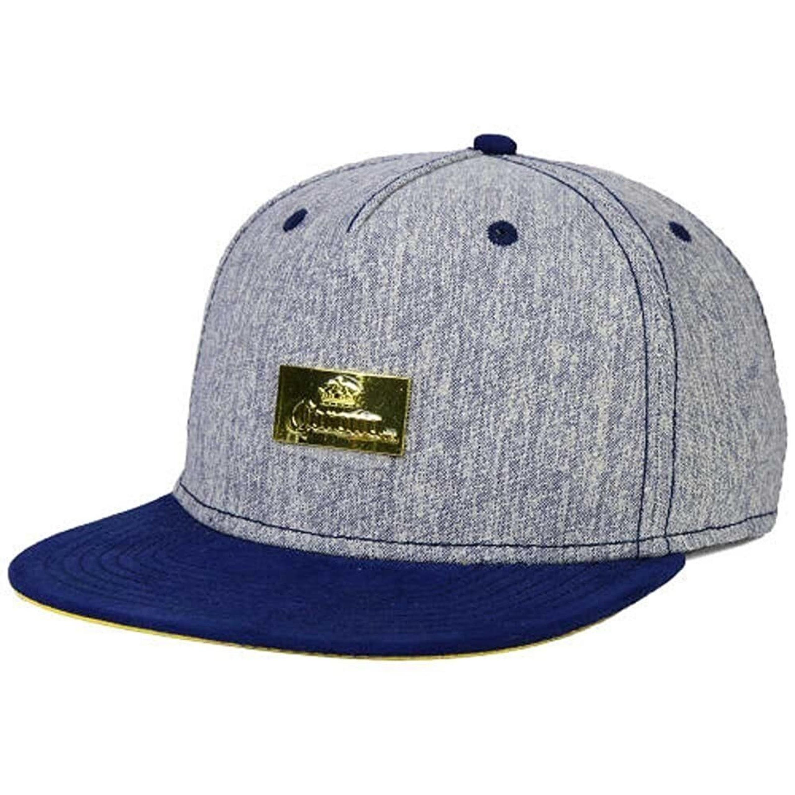 Corona Extra Beer Men's Gold Tone Metal Badge Snapback Hat Cap in Heather Gray