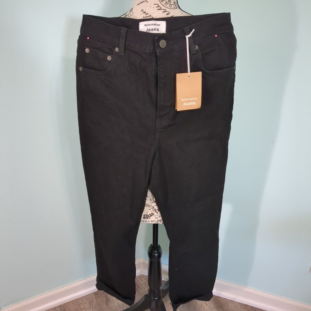 Liza Ultra High Rise Straight Jeans black new with tags 28