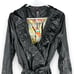 Vtg 90s Custo Barcelona Trench Coat Jacket Black Polyurethane Cyber Grunge Sz 10