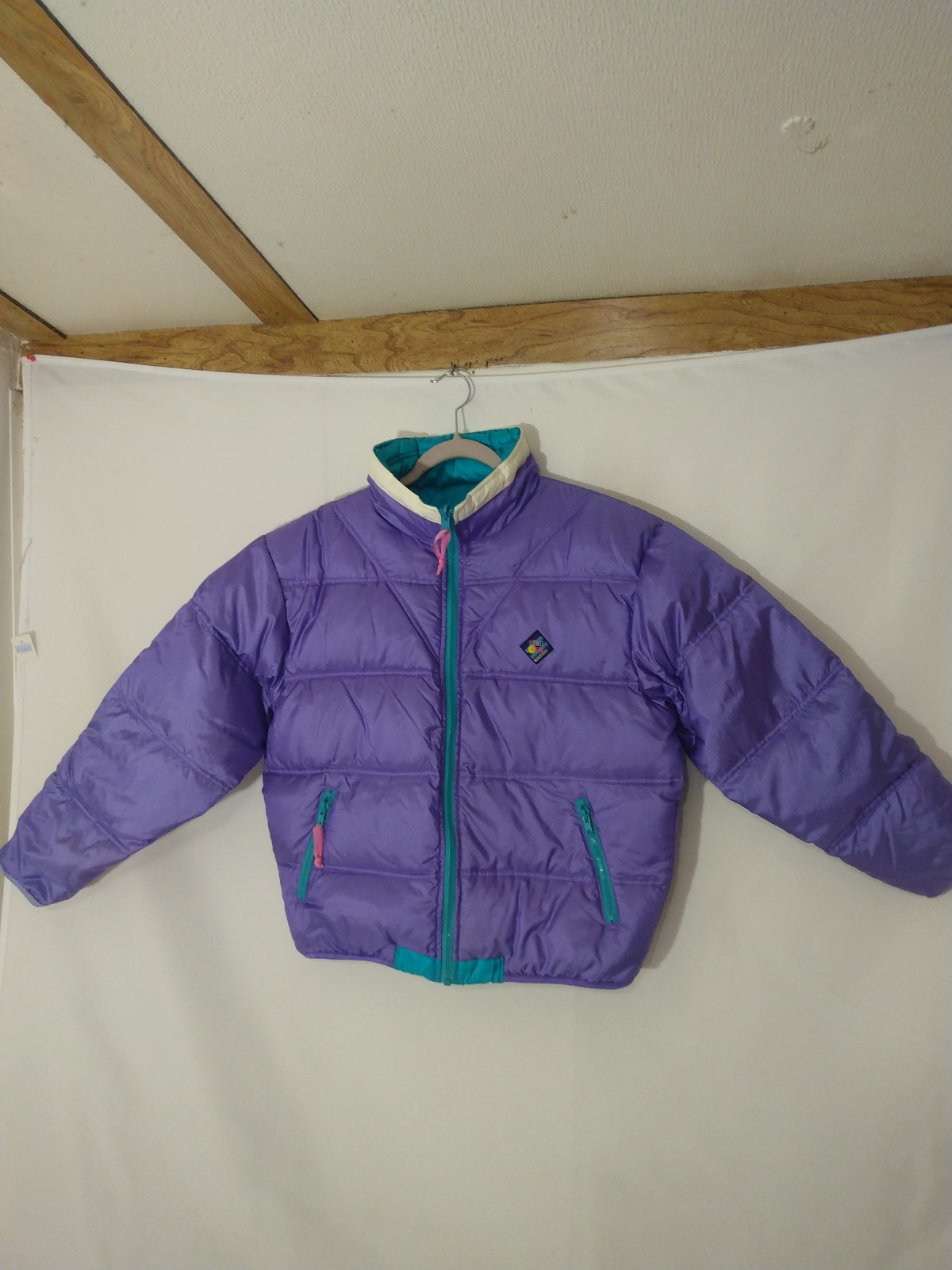 Womens Vintage Woolrich Lilac Purple Sigmet Gear Reversible Down Jacket Large