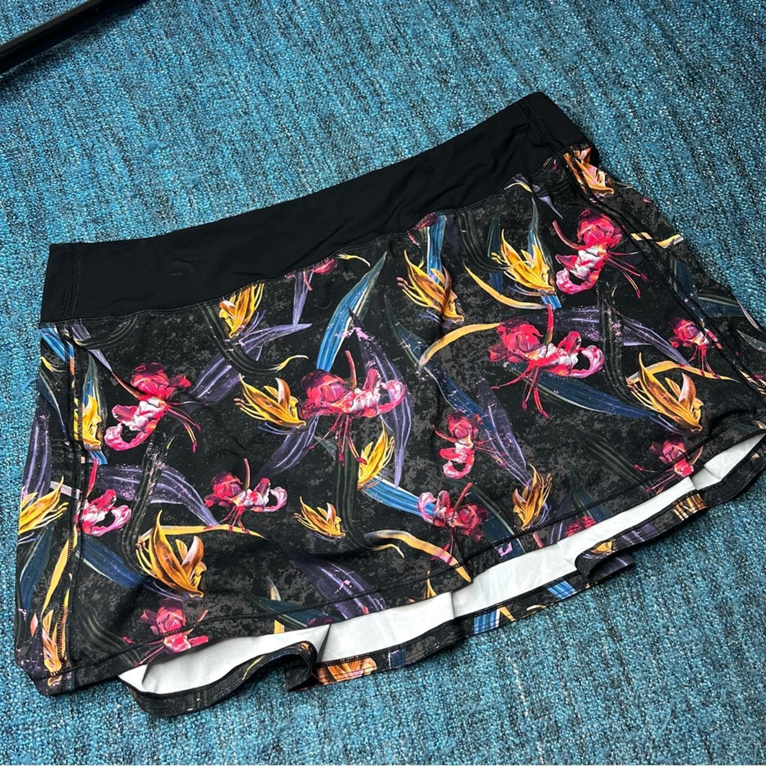 Lululemon Pace Rival Athletic Skirt Skort Veiled Floral Run Tennis Golf Size 14