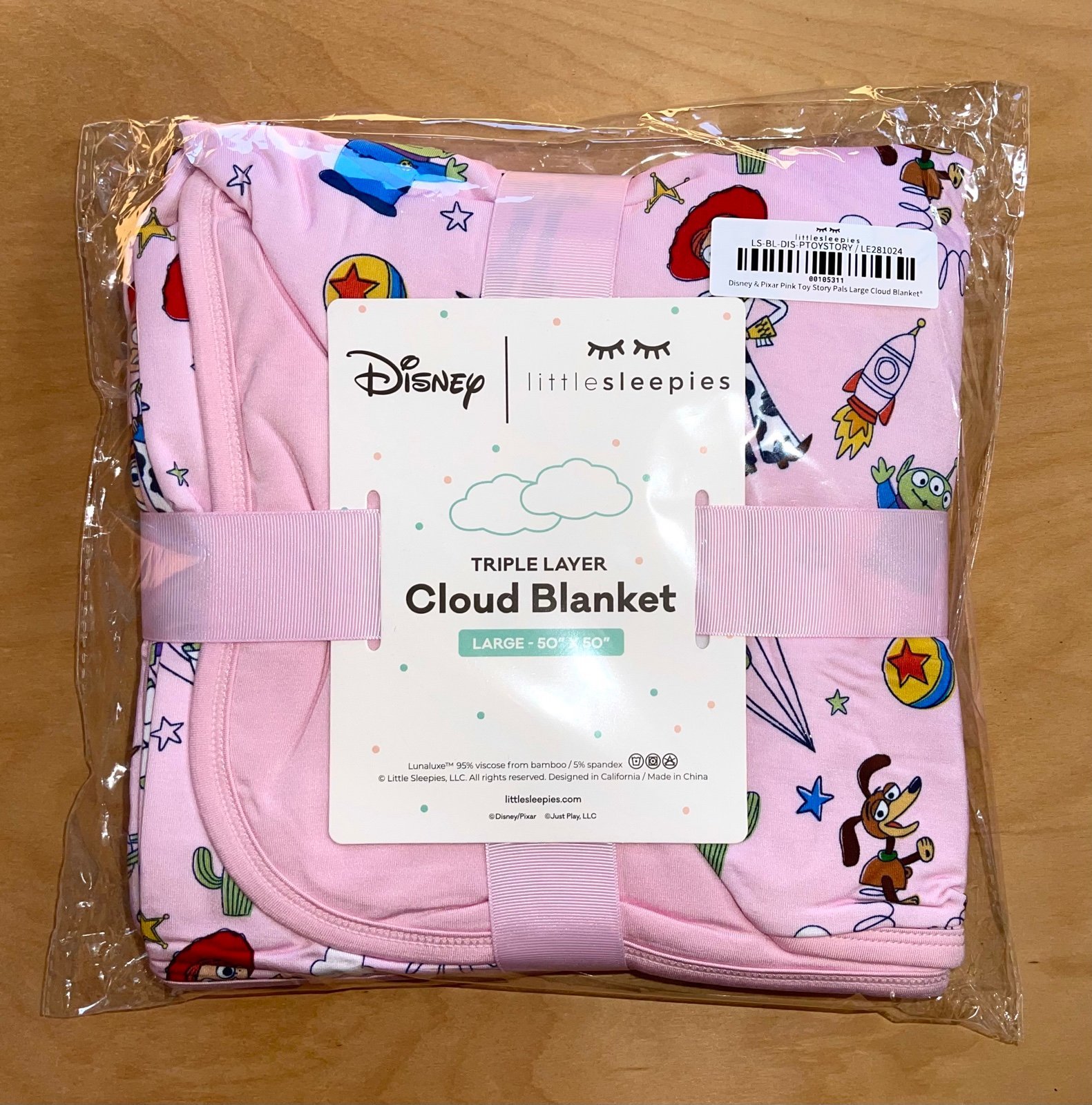 Little Sleepies Disney Pink Toy Story Stars Blanket - NIB
