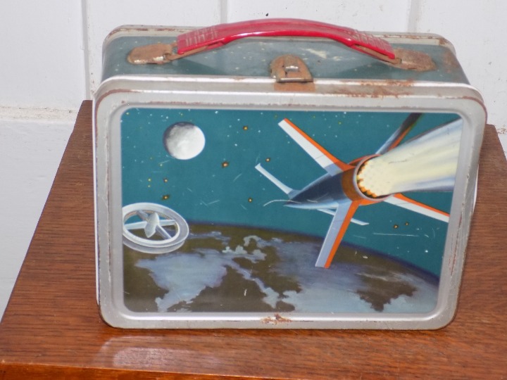 Vintage American Thermos Products Spaceship Metal Lunchbox