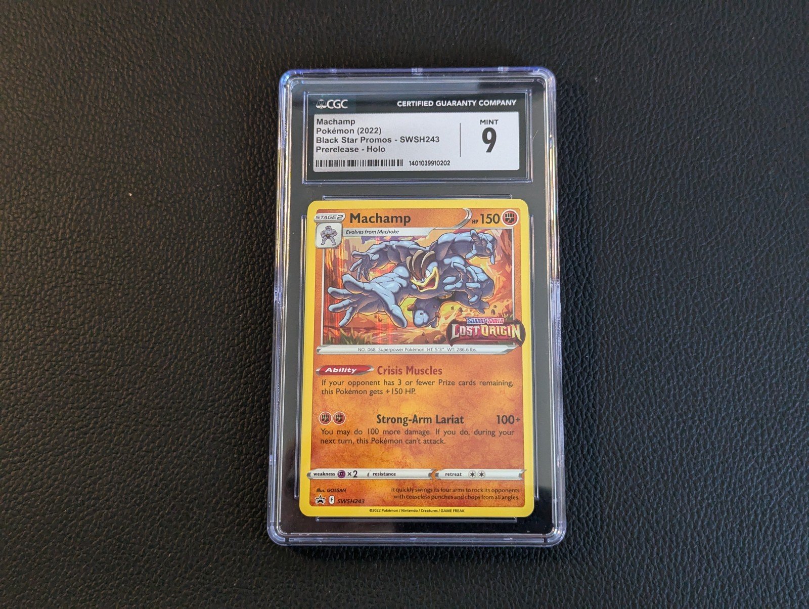 Pokemon Machamp (Prerelease) SWSH243 - Lost Origin Promo CGC 9