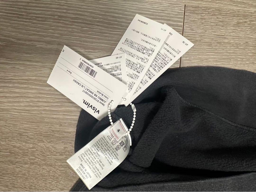 visvim JUMBO SB SWEAT L/S CRASH BLACK