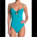 Vix Paula Hermanny Solid Teal One Piece Swimsuit Size M