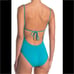 Vix Paula Hermanny Solid Teal One Piece Swimsuit Size M