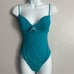 Vix Paula Hermanny Solid Teal One Piece Swimsuit Size M