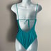 Vix Paula Hermanny Solid Teal One Piece Swimsuit Size M