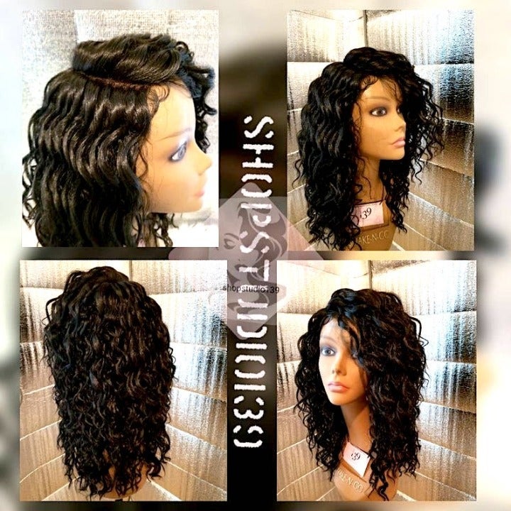celebrity human wavy curly lace wig