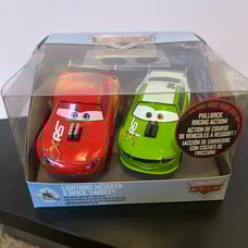 Disney Pixar Pull-N-Race Die Cast Cars Lightning McQueen #95 & Brick Yardly #24