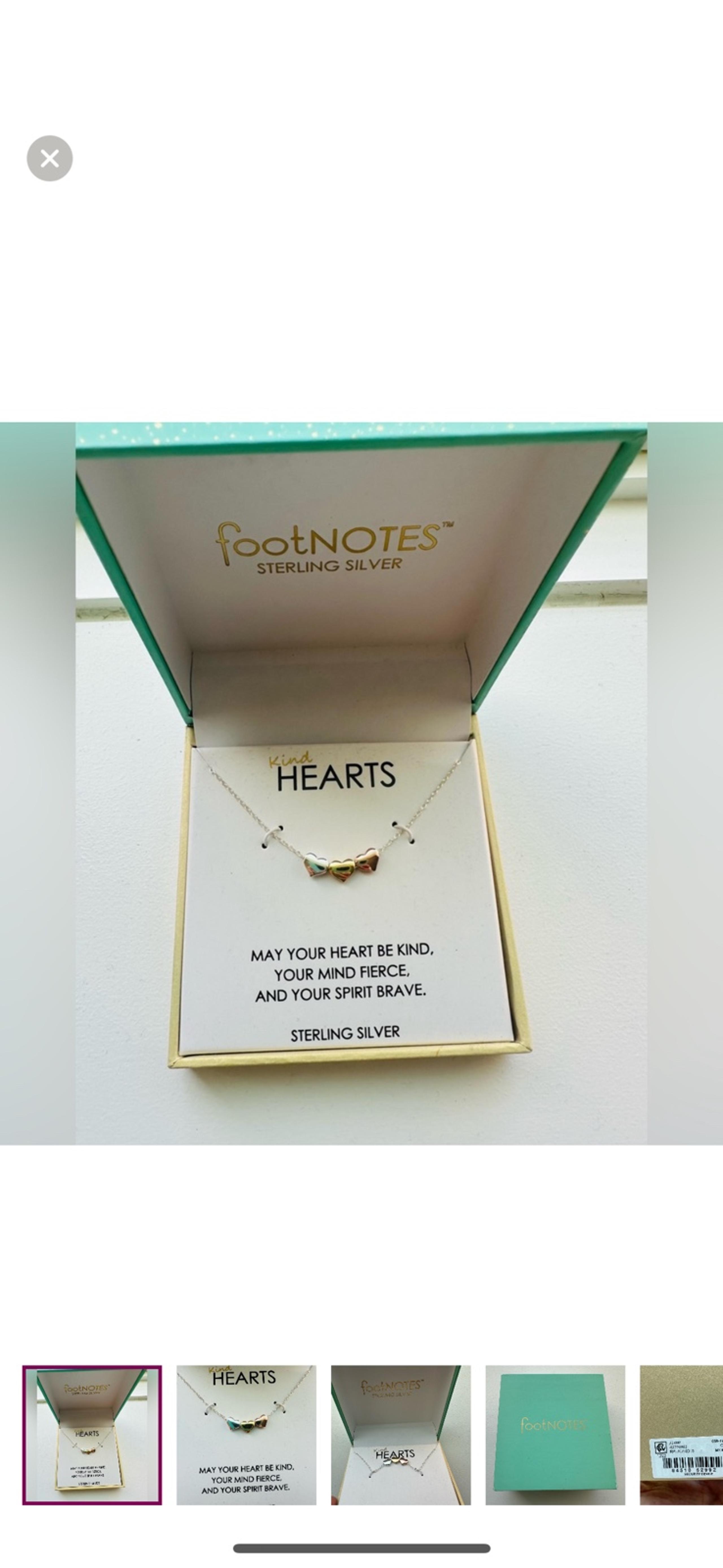 NWT Footnotes Sterling Silver
Hearts Necklace