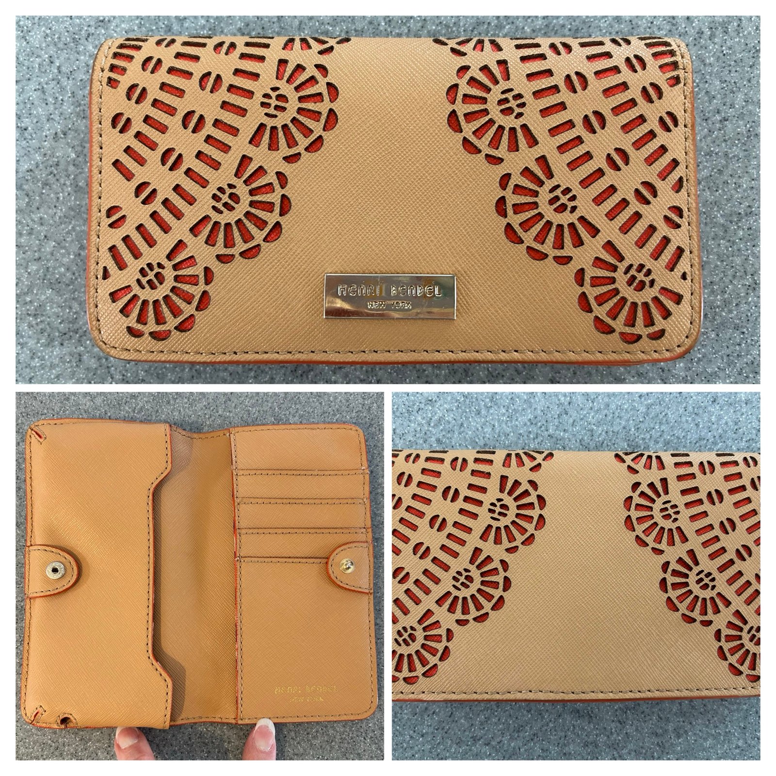 HENRI BENDEL Cut-out Leather Wallet/Phone Case