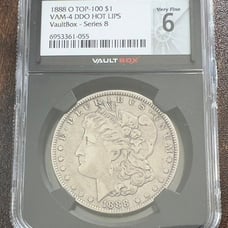 1888-O Top-100 Morgan Silver Dollar - VAM-4 DDO Hot Lips - NGCX 6 Graded