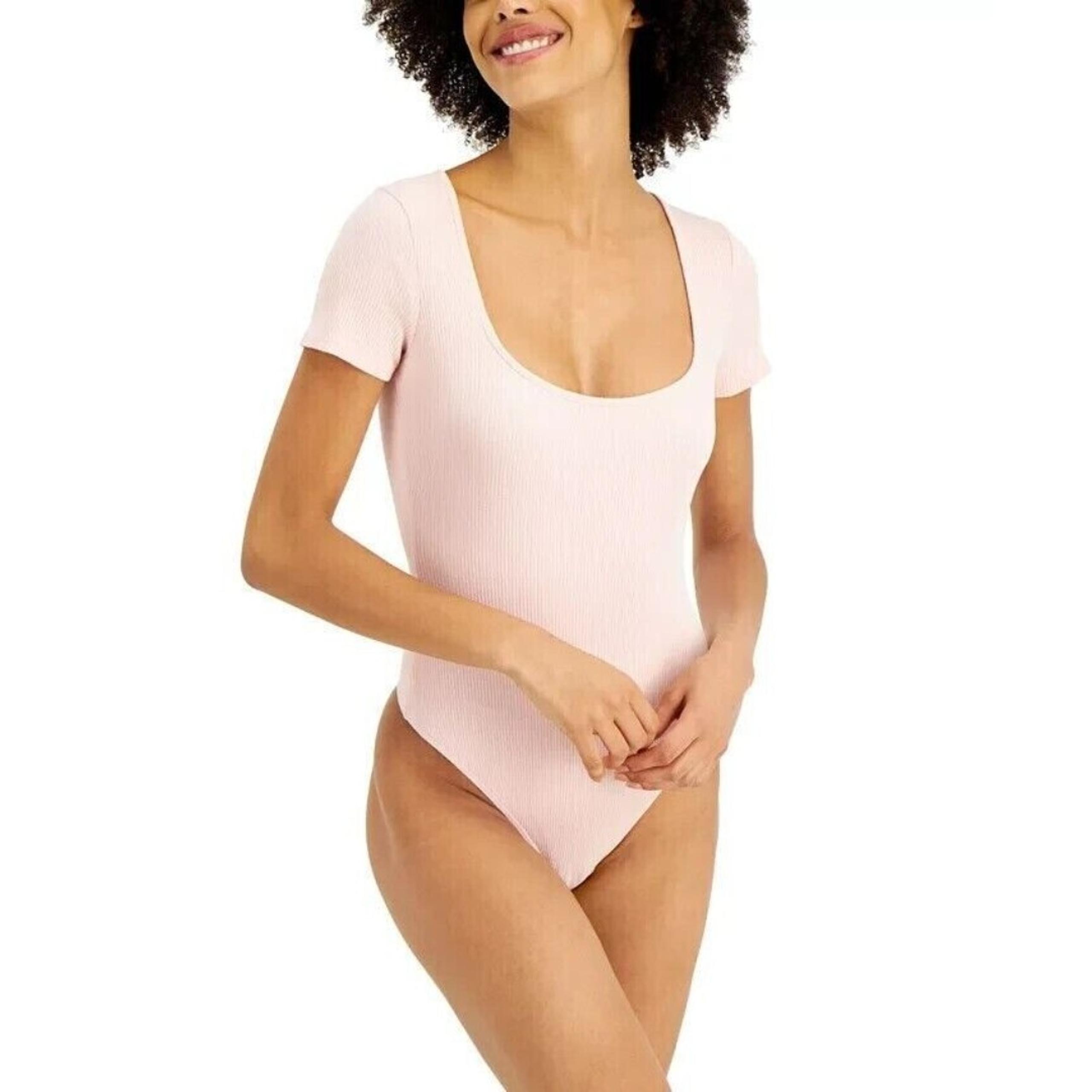 NWT Jenni Intimate Square Neck Ribbed Bodysuit, Peachskin Sizes: M, L, XXL, XXXL