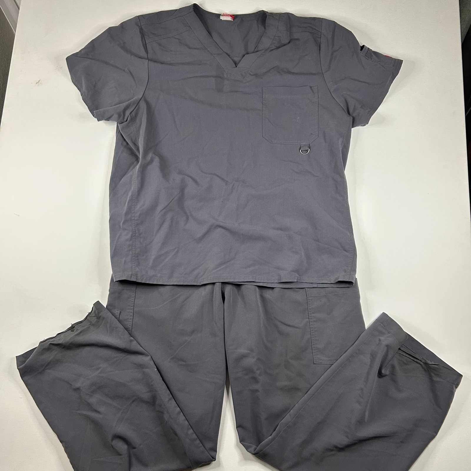 Dickies Medical Scrub Set Men’s EDS Top & Bottom Gray Both XXL W/ Lite Distress