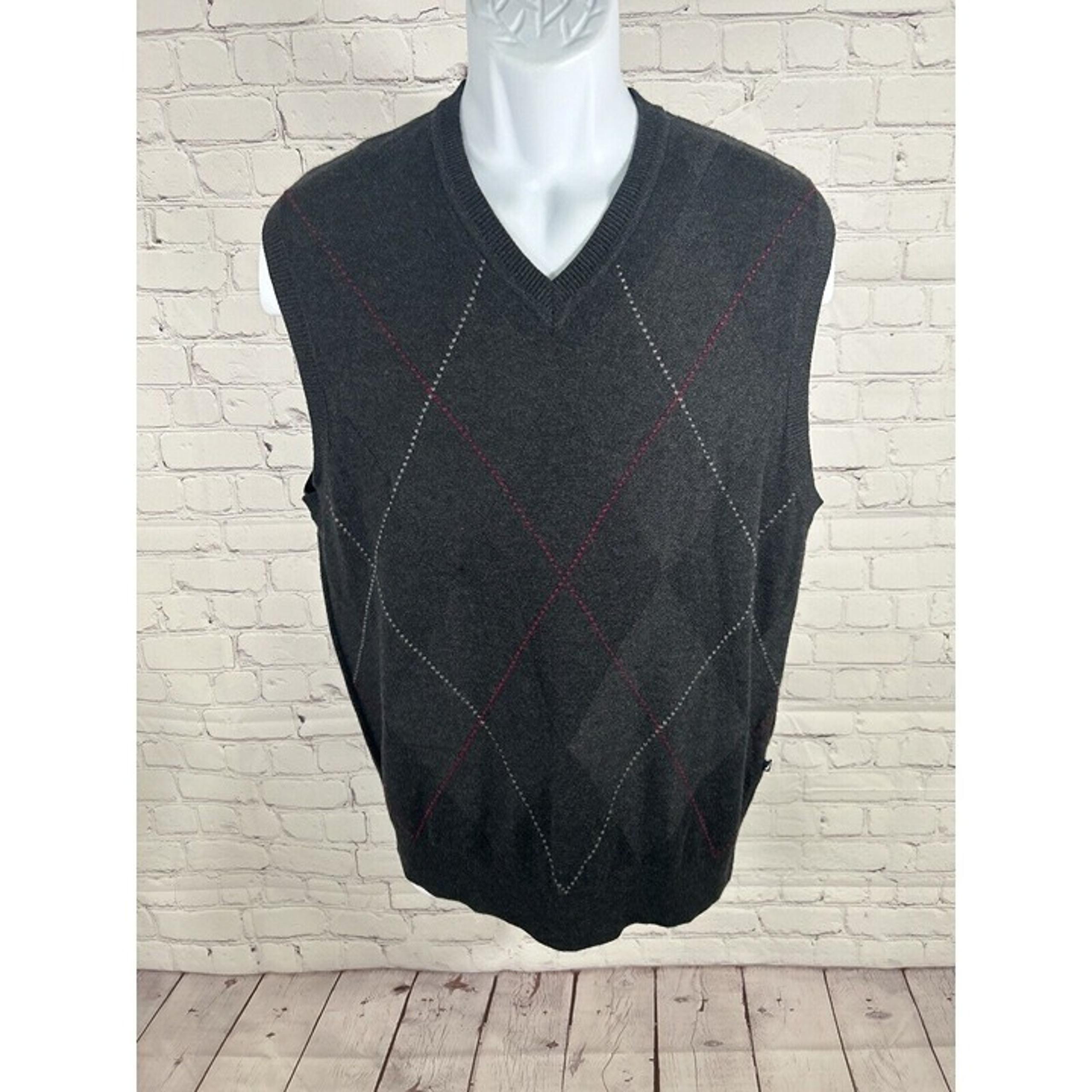 Nautica Men's Highland Yarn Wool Cashmere Angora Argyle Sweater Vest M