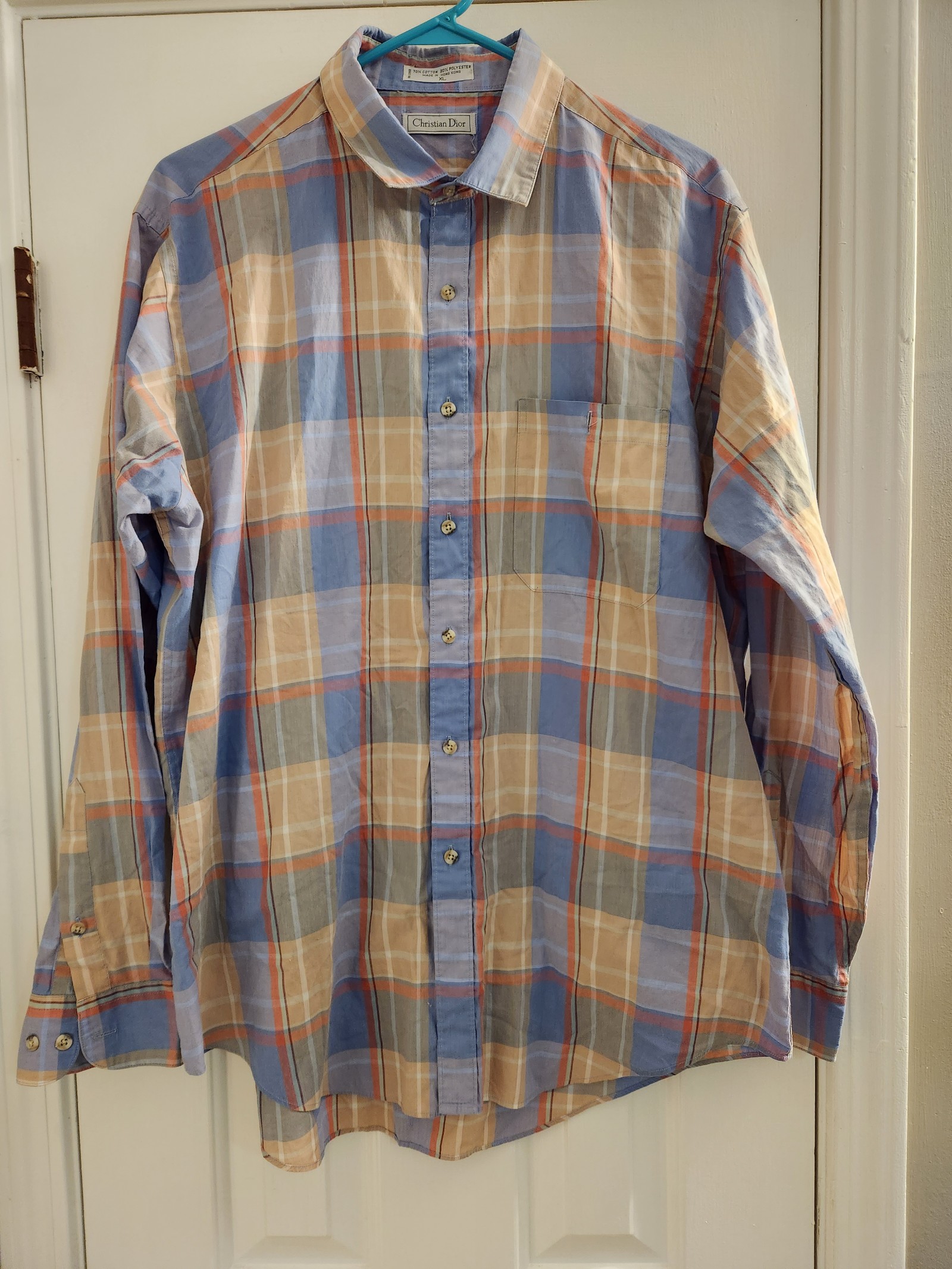 [XL] Christian Dior Plaid Dress Shirt