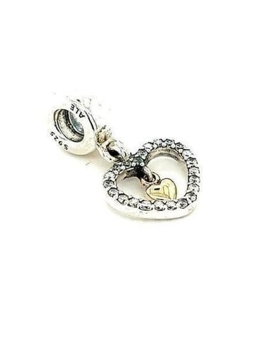 Pandora Two-Tone Heart Cz Dangle Charm