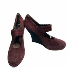 Marni Burgundy Suede Platform Wedges
