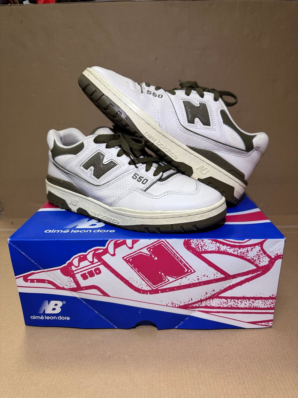 Size 10 - New Balance Aimé Leon Dore x 550 Olive bb550ad1 great condition NB ALD