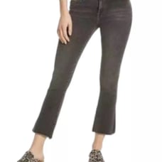 Free People Cropped Jeans 28 Grey Row Ham High Rise Flare