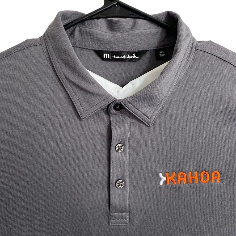 Travis Mathew Golf Polo Shirt Men's Size XXL Kahoa Stretch Short Sleeve Gray
